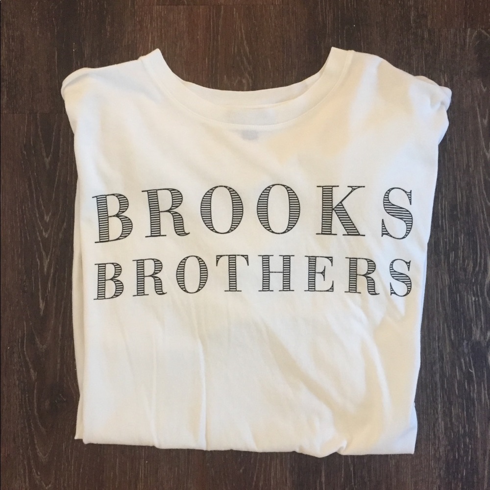 Brooks Brothers White Short-Sleeve T-Shirt